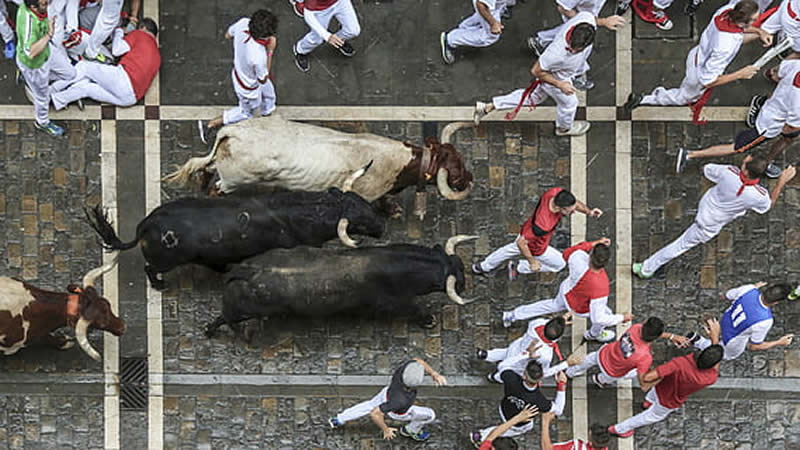 What is celebrated in the Sanfermines of Pamplona?